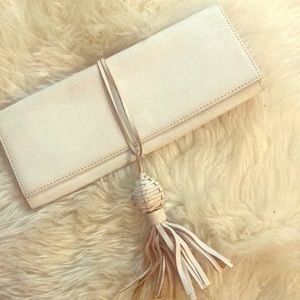 White leather clutch banana republic